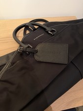 Burberry Kleidersack Reisegep&auml;ck Schwarz mit Lederbesatz - kein Werbegeschenk!