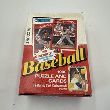 1990 Donruss Baseball Puzzle And Cards Box (36 Wax Sealed Packs)