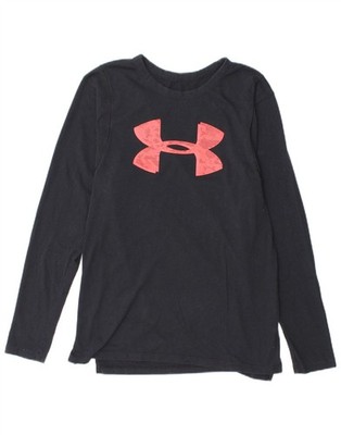 Under Armour Damen grafisches Oberteil Langarm UK 10 Small marineblau DX22