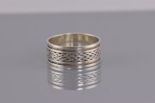 Sterling Silver 7mm Braided Layered Flat Sided Band Ring 925 Sz: 6