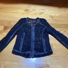 Xoxo Women  s Lace Blazer Black Size M