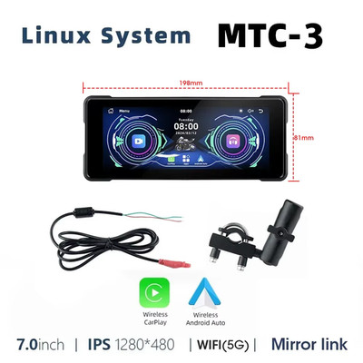 Motorrad Navigation GPS 7 Zoll Wireless Carplay Android Auto
