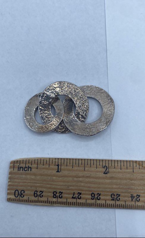 Sterling Silver Hammered Interlocking Pendant 19.… - image 5