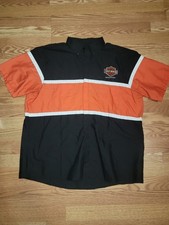 Harley Davidson Mechanic Shirt Mens Size XL Black Motorcycle Biker Button Up