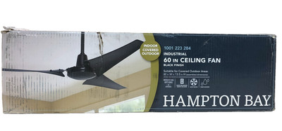 Hampton Bay 60 in. Black Indoor/Covered Outdoor Industrial Ceiling Fan SEALED