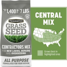 Pennington Contractors Central Grass Seed Mix, for Sun to Partial Shade, 7 lb.