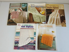 Afghan Crochet Knit Pattern Book Lot of 5 Herrschners Leisure Arts ASN Used