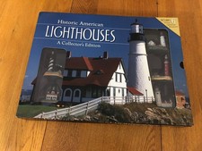 NEW HISTORIC AMERICAN LIGHTHOUSES COLLECTOR  S EDITION 6 FIGURINES  BOOK