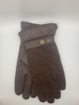 Dents Herren Bruton Handschuhe Kastanie Leder Handfläche Baumwolle Rücken Polyesterfutter