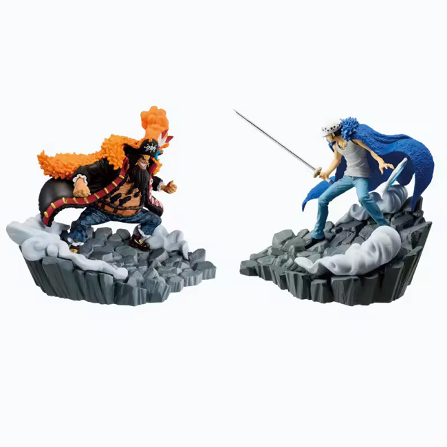Juego de figuras de batalla de una pieza Trafalgar Law vs Barbanegra PVC coleccionable