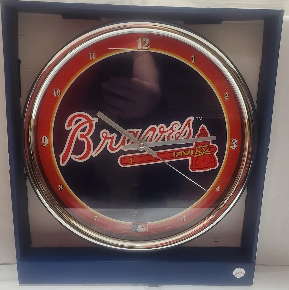 Atlanta Braves Chrome Clock - MLB - Image 2 of 2