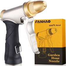 Garden Hose Nozzle, 100 Heavy Duty Metal Spray Nozzle High Pressure Water No...