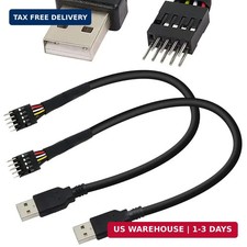 2 Pack 9-Pin USB IDC Dupont Motherboard Male Header to Single USB 2.0 Type A Mal