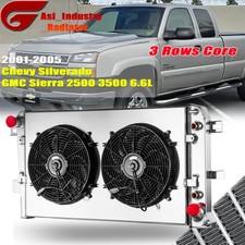 3 Row Radiatorshroud Fan For Chevy Silveradogmc Sierra 2500 3500 6.6 2001-2005