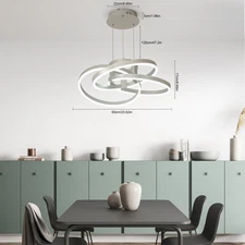 45W Modern LED Pendant Lighting Dimmable Ceiling Light Pendant Light Silvery NEW