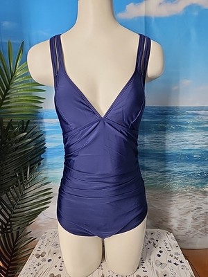 NWT Cupshe Womens One Piece Swimsuit Size Large Dark Blue Color.