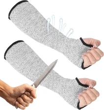 2Pcs Cut Resistant Sleeves Soft Arm Protectors for Thin Skin Kitchen Farm Work