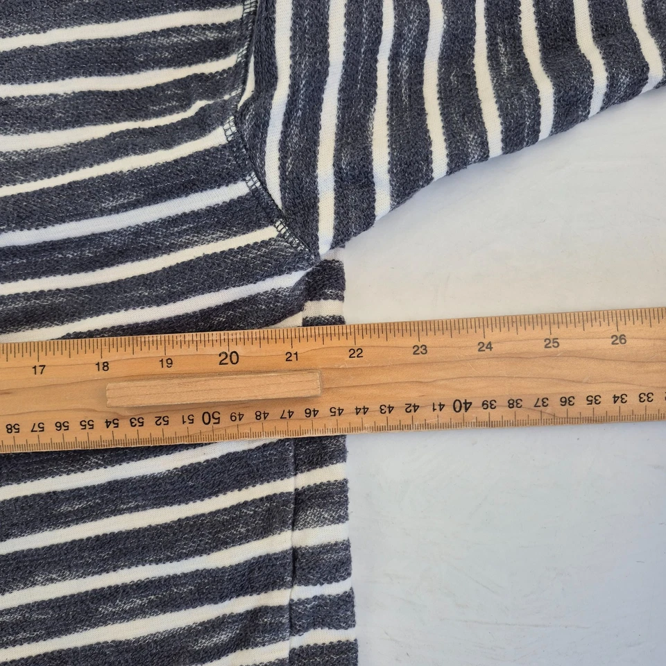 ANIMAL Hoodie 10 Blue White Womens Sweatshirt Full Zip Drawstring Striped Logo - Image 3 of 4