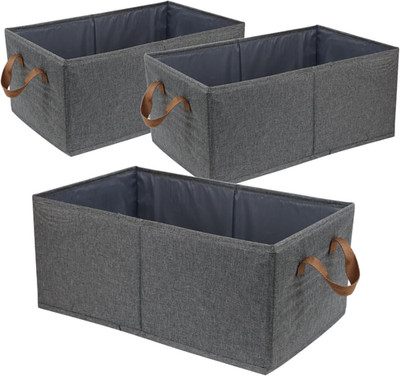 Pack of 3 Large Capacity Storage Bins Closet Organizer System, Sturdy Foldable S