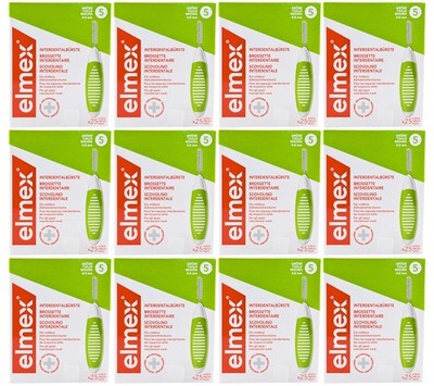 elmex Interdentalbürsten Größe 5 - 0,8mm 12x 25 Stück XL Pack inkl. Schutzkappen