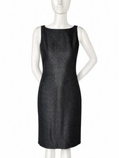 Vintage Versus Gianni Versace Dress IT 38 Grey Wool Blend Sleeveless Sheath Dres