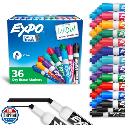 EXPO Low Odor Dry Erase Markers Chisel Tip Assorted Fashion Color