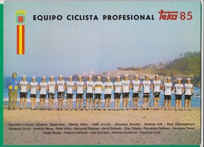 CYCLING cycling team card TEKA 1985 with ARRIETA DIETZEN 28.5 / 21 cm