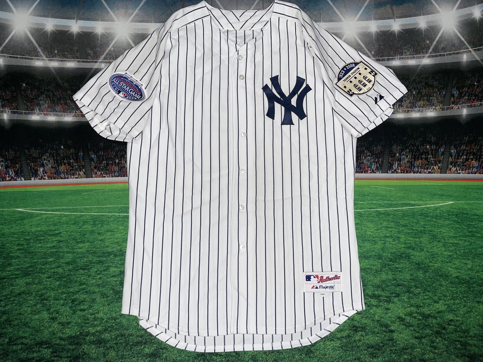 New York Yankees 2008 Rookie Joba #62 Chamberlain Majestic Authentic Sz 48 Used