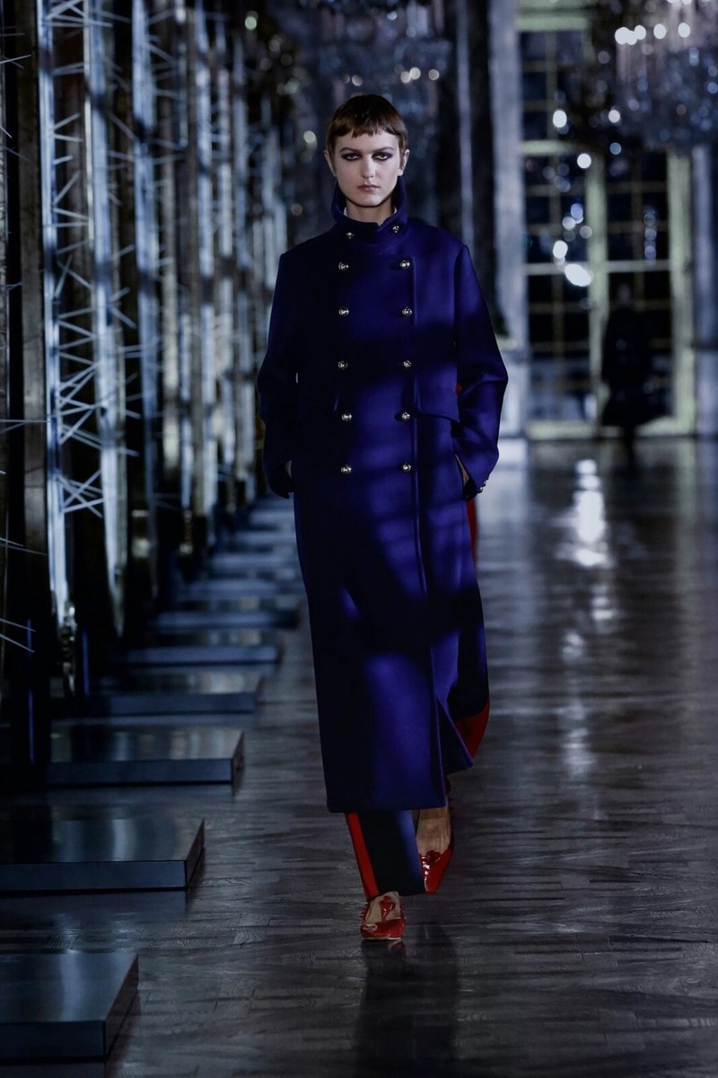 【DIOR】スタイリッシュ ジャケット 68393 auth CHRISTIAN DIOR navy blue red cashmere 2021