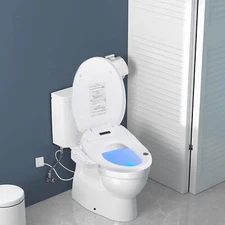 Bidet Toilet Seat Electric Warm Water Smart Heated Bidet with Warm Air Drying US