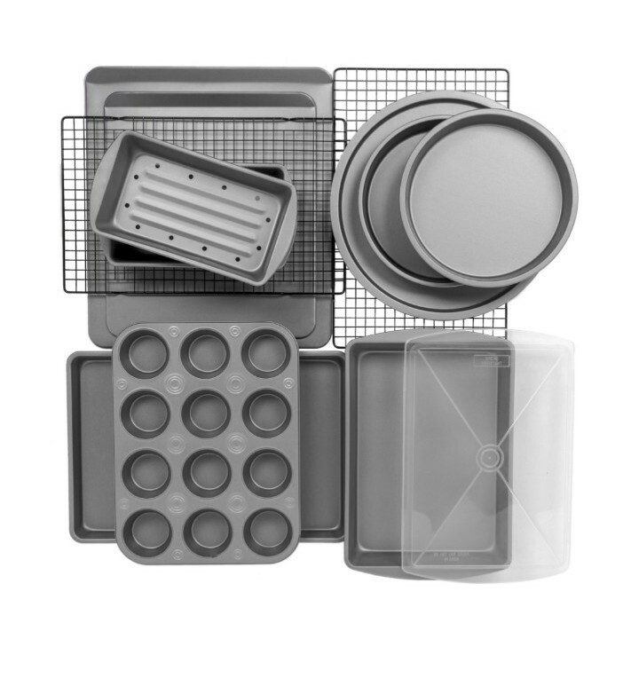 BakerEze 12Piece Bakeware Set, Muffin Pan, Cookie Sheet Cake Loaf Pan