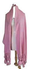 Hand Loom Wool Pink Rebozo/Shawl