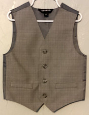 Boys 5 Sleeveless Formal Vest Gray Check George