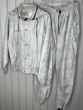Frogg Toggs Outerwear Hooded Wind Rain Jacket Drawstring Pants Size XL Gray