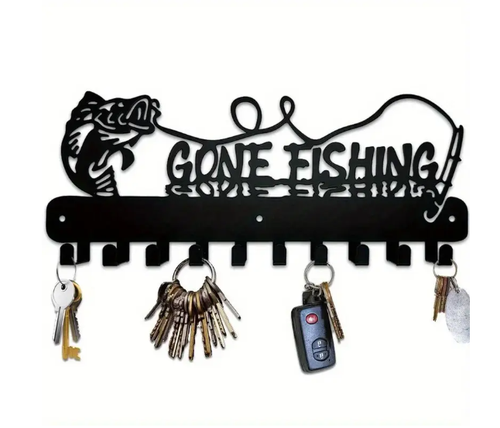 Metal Factory Fish-Shaped Wall-Mounted Key Holder - 第 1/3 張圖片