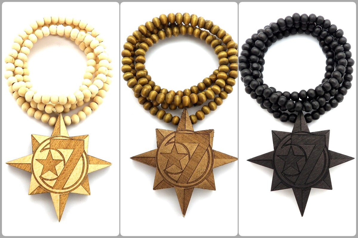 Hip Hop 5 Percenter 7 Star Pendant 6mm 30 Hip Hop 5 Percenter 7 Star Pendant 6mm 30
