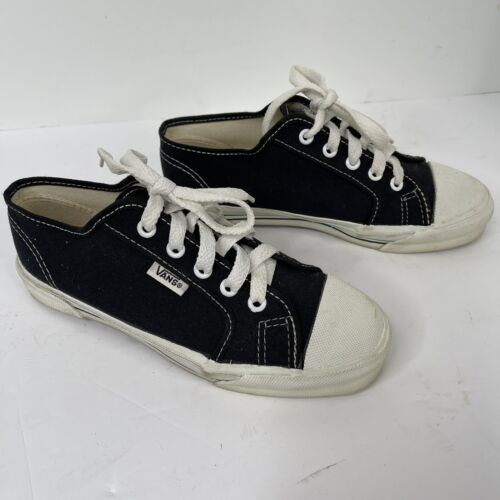 versus Indica wealth Vintage VANS Made in USA Black Skater Style shell toe rare 1980s 6.5 mens  shoes | eBay