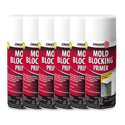 Zinsser Mold Blocking Interior/Exterior Primer, Blocks Stains & Odors - 6 Pack