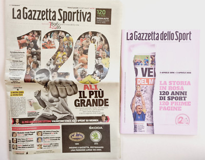 Gazzetta dello Sport Grün 3. April 2016 + Rosa-Story 120 Jahre CASSIUS CLAY