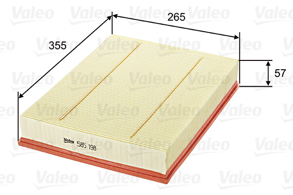 Valeo 585198 Luftfilter FüR MERCEDES-BENZ, Vw Bildschirmfilter 57X355X265 Mm-image