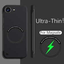 Ultra-Thin Frameless Magsafe Case For iPhone 16E 16 15 14 13 12 11 Pro Max Plus