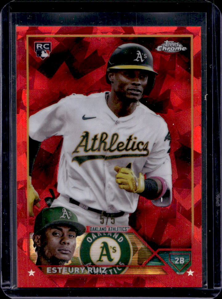 2023 Topps Chrome Sapphire Edition Esteury Ruiz Red RC #/5 #650