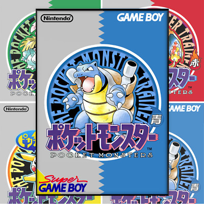 Pokémon Retro Spiel Poster Game Boy Vintage Print Bild Geschenk Home A4 A3