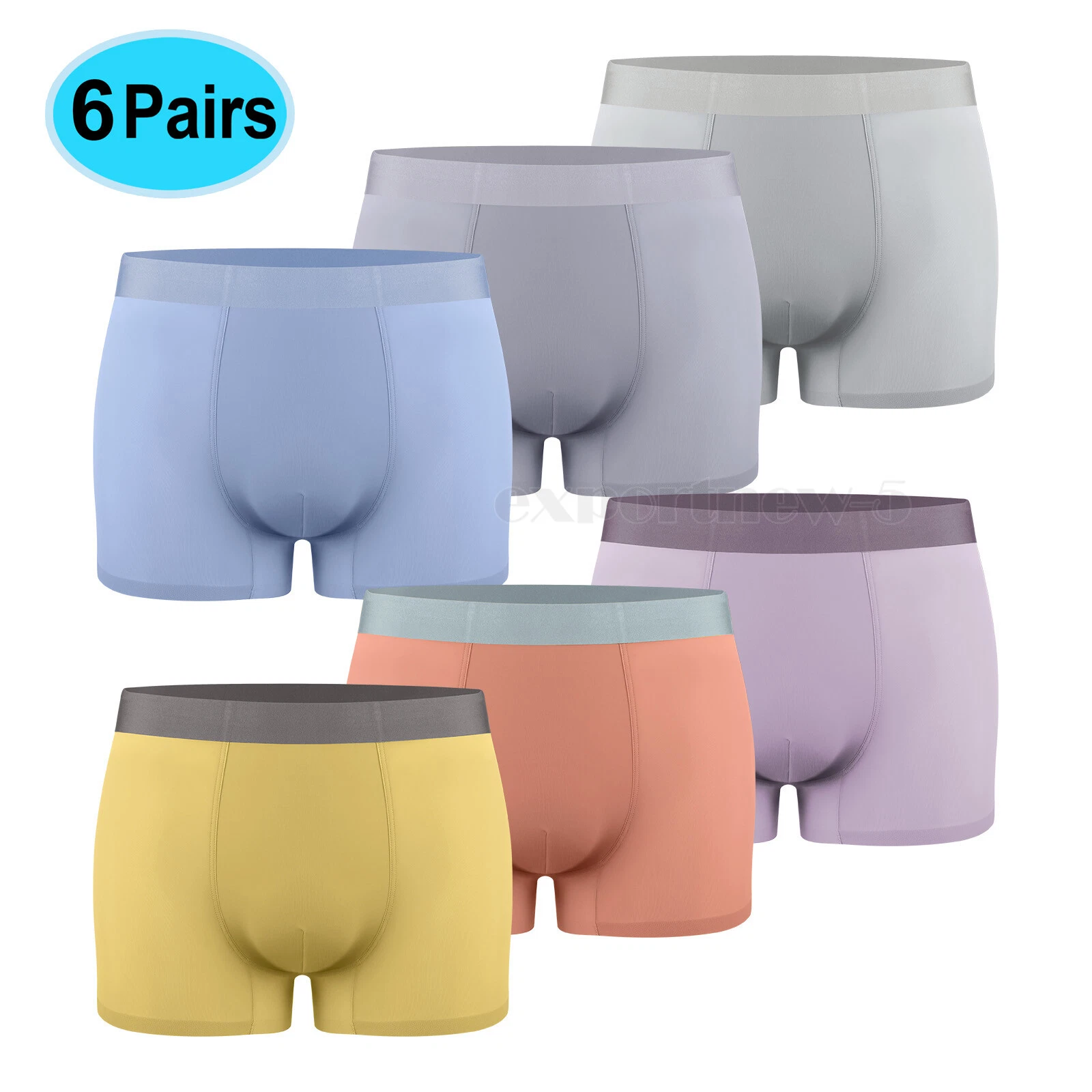 6 Pack Mens Underwear Boxer Briefs, Moisture-Wicking Breathable, Soft, Multipack