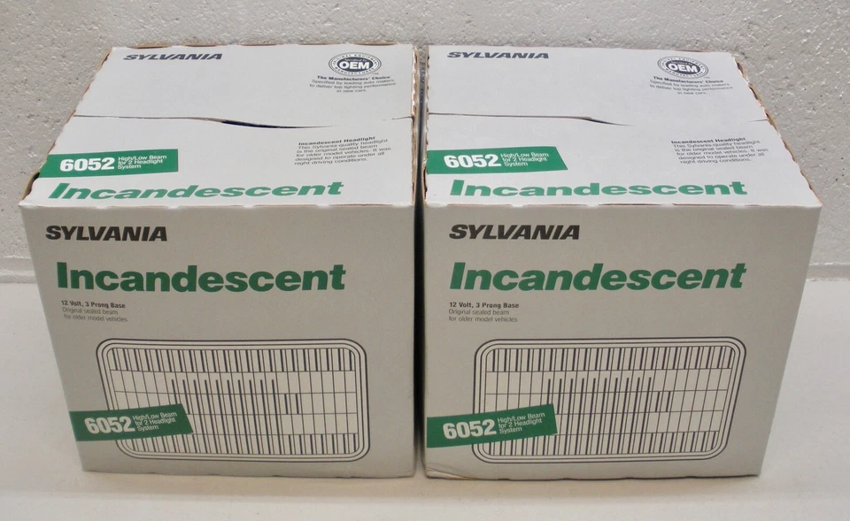 Par - 6052 Faro Incandescente 12V 3 Puntas Viga Alta/Baja O.E.M. Sylvania NOS Foto 4 de 4