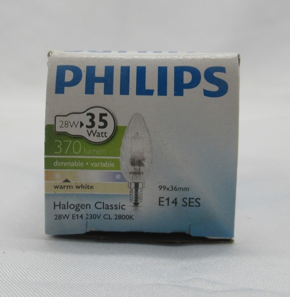 Philips Kerze Gedreht Eco Halogen GlüHbirne 28W = 35W E14 Klar GlüHlampe Dimmbar-image