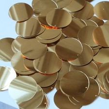 Round Sequin 30mm Rich Gold Metallic Paillettes. Made in USA
