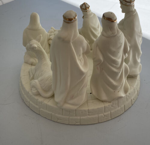 "Portacandele Presepe di Natale Vintage Ceramica Ceramica Bambino Gesù 7" - Foto 5 di 11