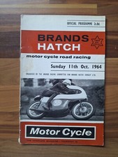 Vintage Brands Hatch Oct 1964 Motorbikes Racing Programme