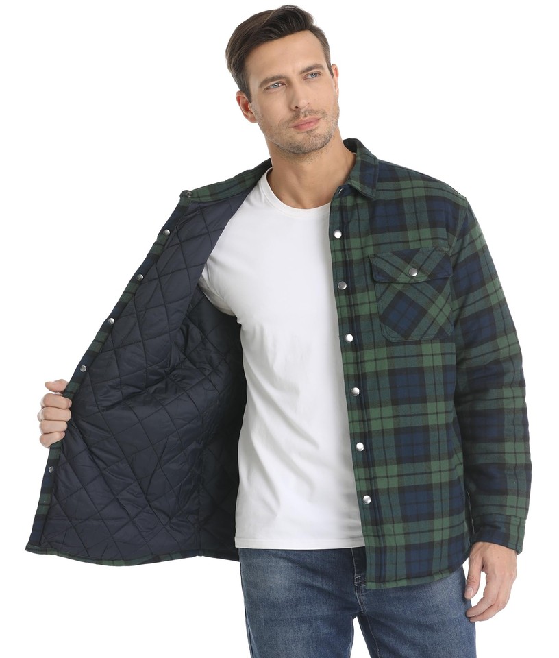 Men's Fleece Lined Padded Warm Keeping Casual Coat Shirt